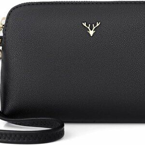 Vegan Leather Crossbody Bag - Women's Small Shoulder Handbag & Wristlet Clutch